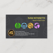 グレーの建築シルエッカラフルトアイコン 名刺 (正面)