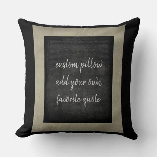 グレーの引用文用カスタム枕を追加 クッション (正面)