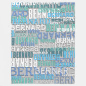 グレーの影を持つコースタルブルーの濃淡の名前 フリースブランケット (正面)