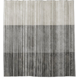 グレーの影付きパタストライプのーン シャワーカーテン