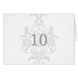 グレーの微妙なダマスクのテーブル番号カード