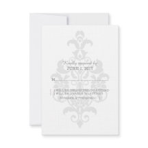 グレーの微妙なダマスクの応答カード