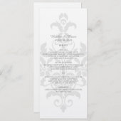 グレーの微妙なダマスコウェディングメニュー メニュー (正面/裏面)