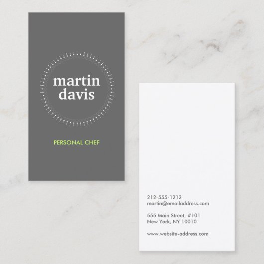 グレーの微妙な円 名刺 (正面/裏面)