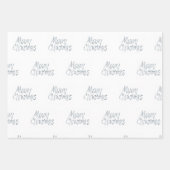 グレーの手書きのメリークリスマス ラッピングペーパーシート (正面2)