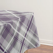 グレーの斜めの格子模様に紫の色合い テーブルクロス (インサイチュ)