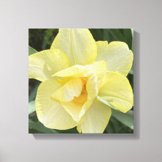 グレーの日 Yellow 花柄プリント キャンバスプリント