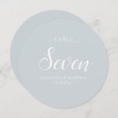 グレーの書字テーブル番号 招待状 (正面/裏面)