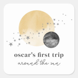 グレーの最初ののまわりに旅ザ・サン スクエアシール