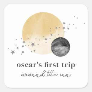 グレーの最初ののまわりに旅ザ・サン スクエアシール