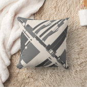 グレーの木炭ベージュサウスウェストアートルックアゴナル クッション (ブランケット)