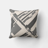 グレーの木炭ベージュサウスウェストアートルックアゴナル クッション (裏面)