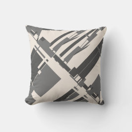 グレーの木炭ベージュサウスウェストアートルックアゴナル クッション