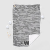 グレーの木目パターンのシェード ゴルフタオル (インサイチュ)