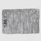 グレーの木目パターンのシェード ゴルフタオル (横)