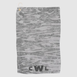 グレーの木目パターンのシェード ゴルフタオル