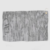 グレーの木目パターンのシェード ゴルフタオル (横)