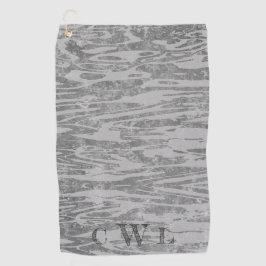 グレーの木目パターンのシェード ゴルフタオル