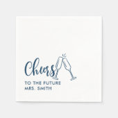 グレーの未来のミセス モダン ブライダル シャワー スタンダードカクテルナプキン (正面)