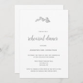 グレーの枝 リハーサルディナー 招待状 (正面/裏面)