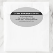 グレーの楕円ステッカーでハイライトされたビジネス名 楕円形シール (バッグ)