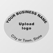 グレーの楕円形の窓用フィルムに貼るビジネスブランドロゴ ウィンドウサイン (シート)