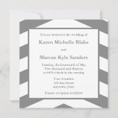 グレーの正方形の結婚式招待状またはお知らせ 招待状 (正面)