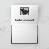 グレーの母猫と黒猫が母の日を楽しむ カード (内部)