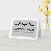 グレーの水の色のこうもりハロウィングリーティングカード カード (黄色い花)