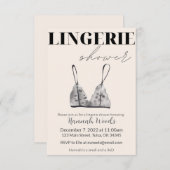 グレーの水彩ランジェリーシャワー 招待状 (正面/裏面)