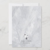 グレーの水彩画ウェディングでのジオードと宝石 招待状 (裏面)