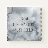 グレーの水色のスケかわいらしッチパーソナライズされたノート ノートブック (裏面)