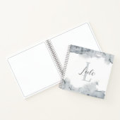 グレーの水色のスケかわいらしッチパーソナライズされたノート ノートブック (内部)