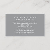 グレーの水色のブラシストロークあなたのロゴをアップロード 名刺 (裏面)