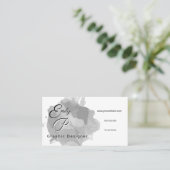 グレーの水色の名モダン刺 名刺 (スタンド正面)