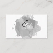 グレーの水色の名モダン刺 名刺 (裏面)