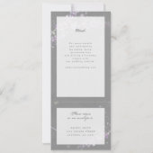 グレーの水色ラベンダーの結婚式を招待w rsvp 招待状 (裏面)