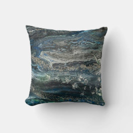 グレーの海'19アクリル絵画の夢 クッション