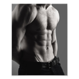 グレーの熱い男のポスターのマンスケープ フォトプリント           