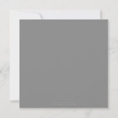 グレーの独身パーティー招待 / 発表 招待状 (裏面)
