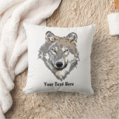 グレーの狼を作成する クッション (ブランケット)