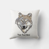 グレーの狼を作成する クッション (裏面)