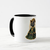 グレーの猫の花嫁の女神のコーヒーマグ マグカップ (正面左)