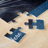 グレーの猫またはペットの写真のギフトを与え追加 ジグソーパズル (側面)