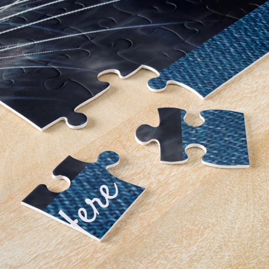 グレーの猫またはペットの写真のギフトを与え追加 ジグソーパズル (側面)