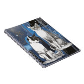 グレーの猫2匹の抽象芸術背景 ノートブック (右側)