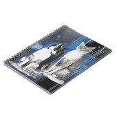 グレーの猫2匹の抽象芸術背景 ノートブック (左側)