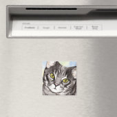 グレーの猫 マグネット (インサイチュ (食洗機))