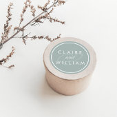 グレーの玉と白パーソナライズされた結婚の ラウンドシール