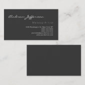グレーの白いスクリプトメイクアップアーティスト名刺 名刺 (正面/裏面)